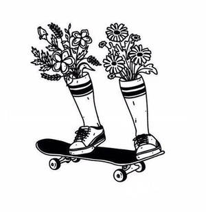 Skater boy aesthetic doodle wallpaper — Pixel Watch 5 Picha ya Ukuta