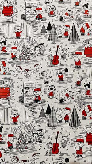 Krismasi ya Peanuts — Wimbo wa krismasi Picha ya Ukuta