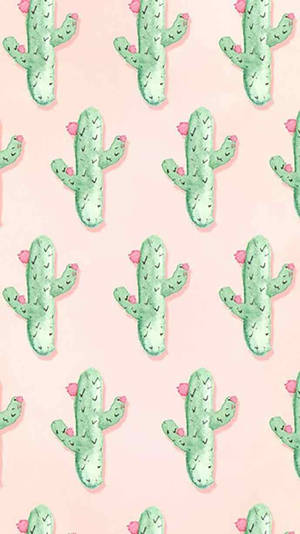 Skrini ya Kufunga ya iPhone ya Cactus ya Kijani