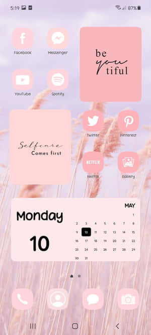 Aesthetic Widgets Picha — Oppo F29 Pro Picha ya Ukuta