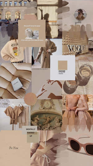 Slogan: Kukubali Uzuri wa Beige wa Kina — Aesthetic ya beige na kahawia Picha ya Ukuta