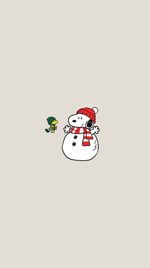 Mandhari ya Snoopy Krismasi Snowman