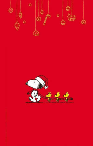 Snoopy Krismasi Skafu Nyekundu Wallpaper — Krismasi ya kuchekesha Picha ya Ukuta