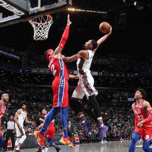 Spencer Dinwiddie Dunk Shot wallpaper — Tecno Phantom Picha ya Ukuta
