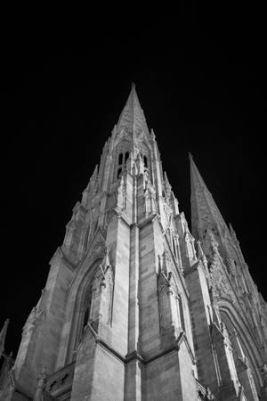 St Patrick Cathedral New York Black And White — Xiaomi Pad 8 Pro Picha ya Ukuta