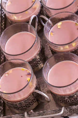 Stunning Pink Tea Flatlay — IQOO Pad5 Pro Picha ya Ukuta