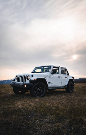 Picha ya Jeep Wrangler Nyeupe Sana — Honor Pad Picha ya Ukuta