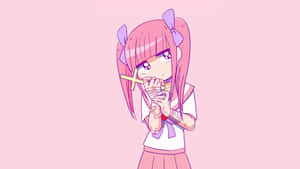 Sura ya Pink Kawaii ya Kupendeza
