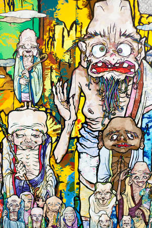 Takashi Murakami Seniors 4K — Xiaomi Pad 9 Pro Max Picha ya Ukuta