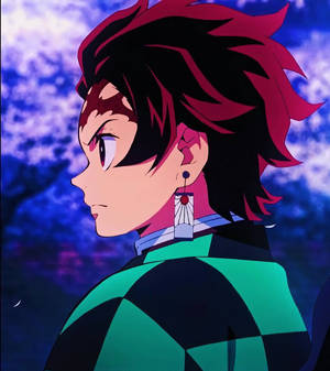 Tanjiro Staring Demon Slayer PFP — Demon Slayer Nezuko Picha ya Ukuta