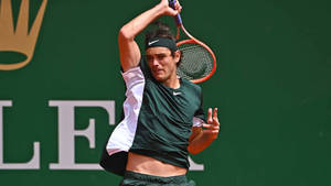 Taylor Fritz Akifuani - Smash Ya Juu Yenye Nguvu — Kijani aesthetic GIF Picha ya Ukuta