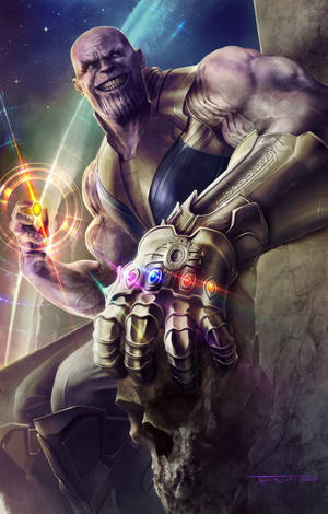 Thanos Juu ya Mwenyekiti HD — RedMagic Tablet Picha ya Ukuta