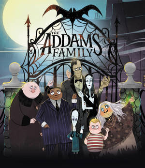 The Addams Family Cartoon Illustration — Tecno Phantom V Fold2 Picha ya Ukuta
