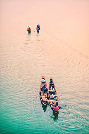 VSCO sailing canoes on lake wallpaper. — 2:3 Picha ya Ukuta