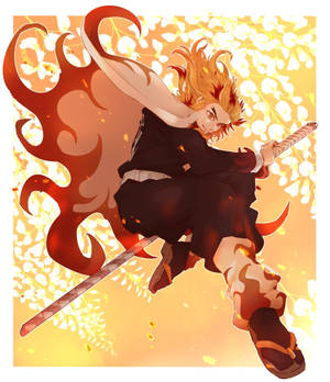 Rengoku Kyoujurou Jump wallpaper. — Galaxy Z Fold 6 Picha ya Ukuta