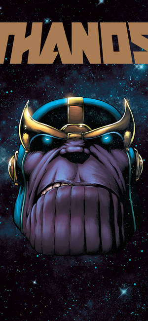HD wallpaper ya mkononi ya Marvel supervillain Thanos kichwa na kofia ya silaha.