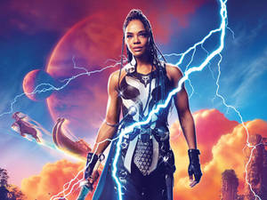 Picha ya mandhari ya Thor Love na Ngurumo Brunnhilde Valkyrie — Thor love and thunder Picha ya Ukuta