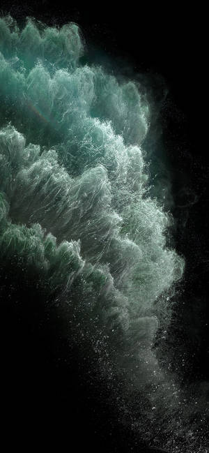 White blue green waves wallpaper for iPhone 11 series. — iPhone 11 Picha ya Ukuta