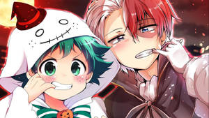 Todoroki Mrembo na Midoriya Mdogo wallpaper