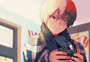 Todoroki mzuri akizungumza kioo cha kioo wallpaper — Todoroki mzuri Picha ya Ukuta