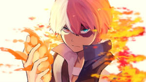 Todoroki Mzuri Inayotumia Sare ya Moto wallpaper — Todoroki mzuri Picha ya Ukuta
