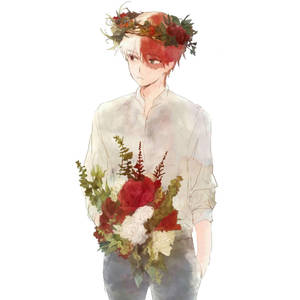 Todoroki Mzuri na Maua wallpaper — Todoroki mzuri Picha ya Ukuta