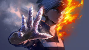 Wallpaper ya Todoroki Mzuri na Mwendo wa Barafu — Todoroki mzuri Picha ya Ukuta