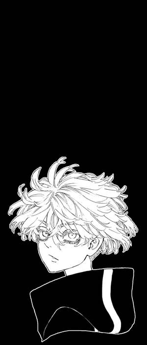 Tokyo Revengers Senju Kawaragi Black And White PFP — Galaxy Z Flip Picha ya Ukuta
