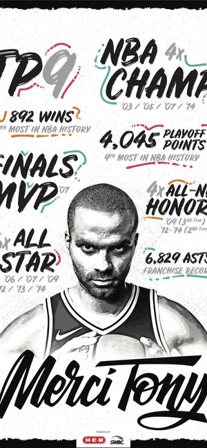Tony Parker Takwimu za Basketball — iPhone 14 Picha ya Ukuta