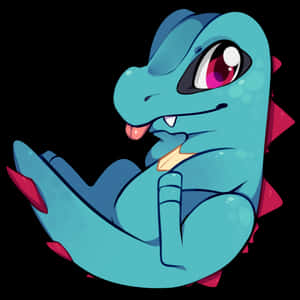 Totodile Akiwa na Ulimi Nje
