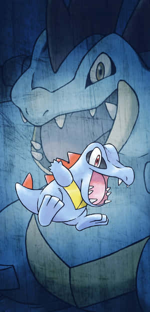 Totodile na Feraligatr — Pokemon Telefoni Picha ya Ukuta