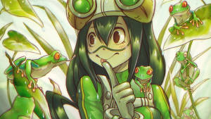Picha ya Tsuyu Asui Aki na Vyura Wapendeza