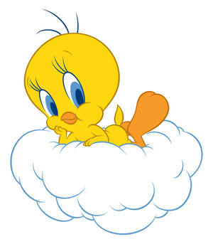 Tweety Posing On White Cloud wallpaper — Vivo X Fold3 Picha ya Ukuta