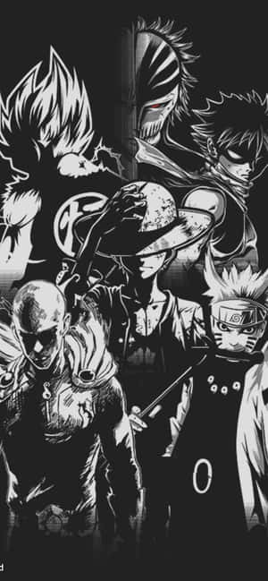 Luffy Black And White — Redmi Note 14S Picha ya Ukuta