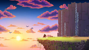 Uhalisi wa Mazingira ya Pixel Art wallpaper — Pambo la kupendeza Picha ya Ukuta