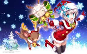 Anime Christmas background — Anime ya krismasi Picha ya Ukuta