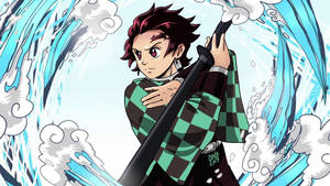 Upanga wa Tanjiro wa Demon Slayer — Demon Slayer Nezuko Picha ya Ukuta