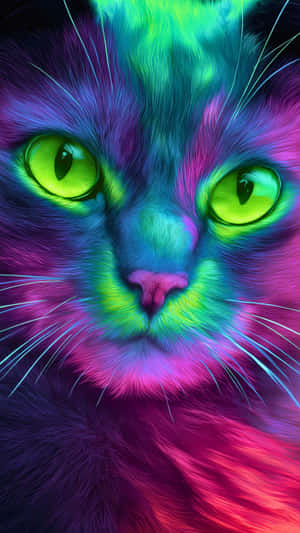 mwanamke, feline, animal, pet, vibrant, neon, glow, colorful, iridescent, psychedelic, fantasy, dream, vivid, bright, electric, abstract, artistic, digital, close-up, portrait