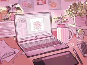 Picha za Urembo wa Pink wa Anime Aesthetic — Pink anime aesthetic Picha ya Ukuta