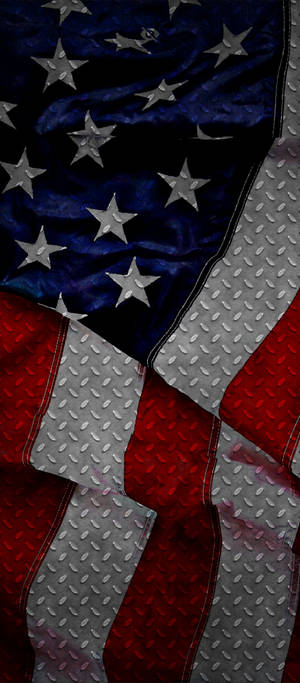 USA Flag On Metal Sheet — OnePlus 11 Picha ya Ukuta
