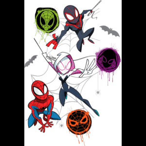 Ushirikiano wa Halloween wa Spiderverse — Kawaii halloween Picha ya Ukuta