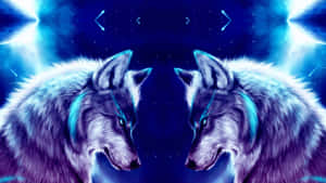 Picha ya nyuma ya Galaxy Wolf — Mbwa mwitu wa galaksi Picha ya Ukuta