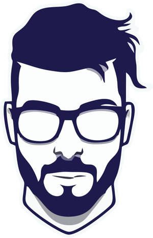 Vector Art ya Logo ya Beard ya Clean Cut — RedMagic Tablet Picha ya Ukuta