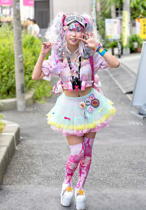 Vibrant Harajuku Fashionistas Expressing Individuality on the Streets of Tokyo — Xiaomi Mix Picha ya Ukuta