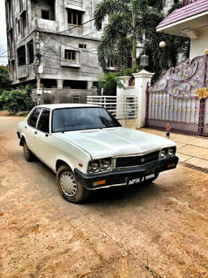 Vintage Hindustan Motors Ambassador Car — HMD Terra M Picha ya Ukuta
