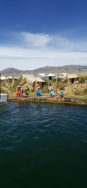 Uros Floating Islands Lake Titicaca — Huawei nova 15 Ultra Picha ya Ukuta