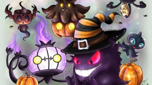 Picha ya wachawi wachekeshaji wa Halloween wanaong'aa