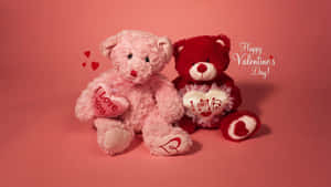 wadudu wawili wa teddy wenye mioyo juu yao — Bear mrembo Picha ya Ukuta