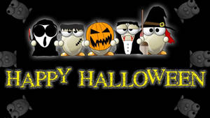 Picha ya mandhari ya wahusika maarufu wa katuni za Halloween