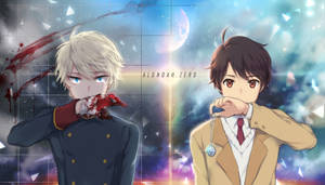 Picha ya mandhari ya Wahusika wa Anime Aldnoah Zero — Anime ya minimalist Picha ya Ukuta